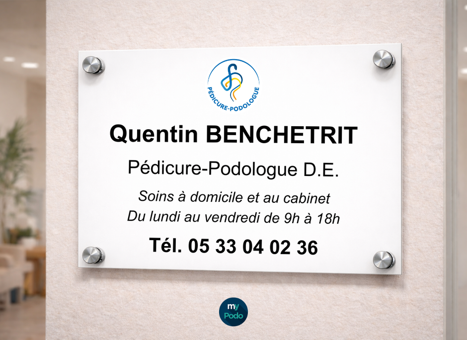 Plaques professionnelles personnalisables pour pédicures-podologues
