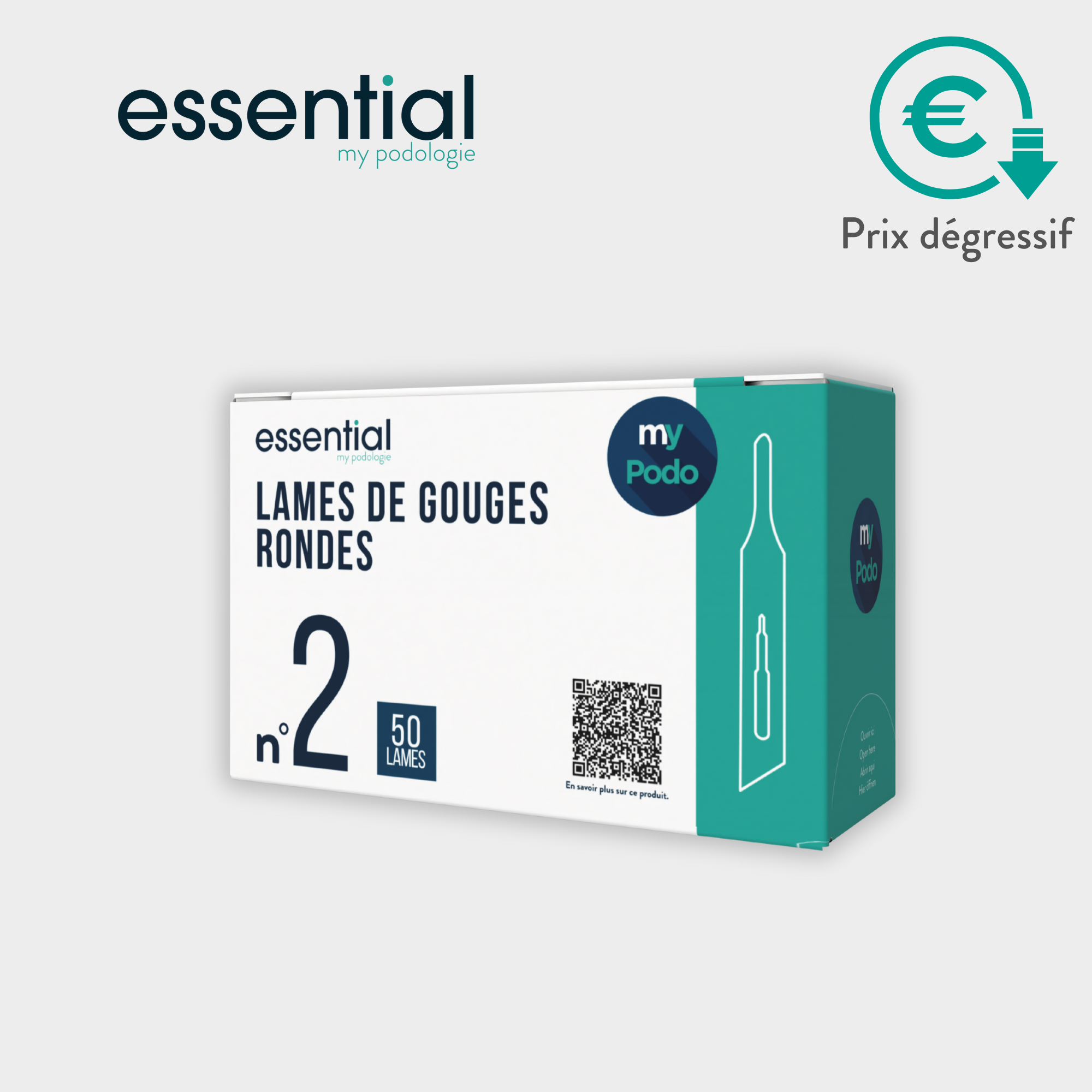 50 Lames de gouges stériles - Rondes - Essential by My Podologie