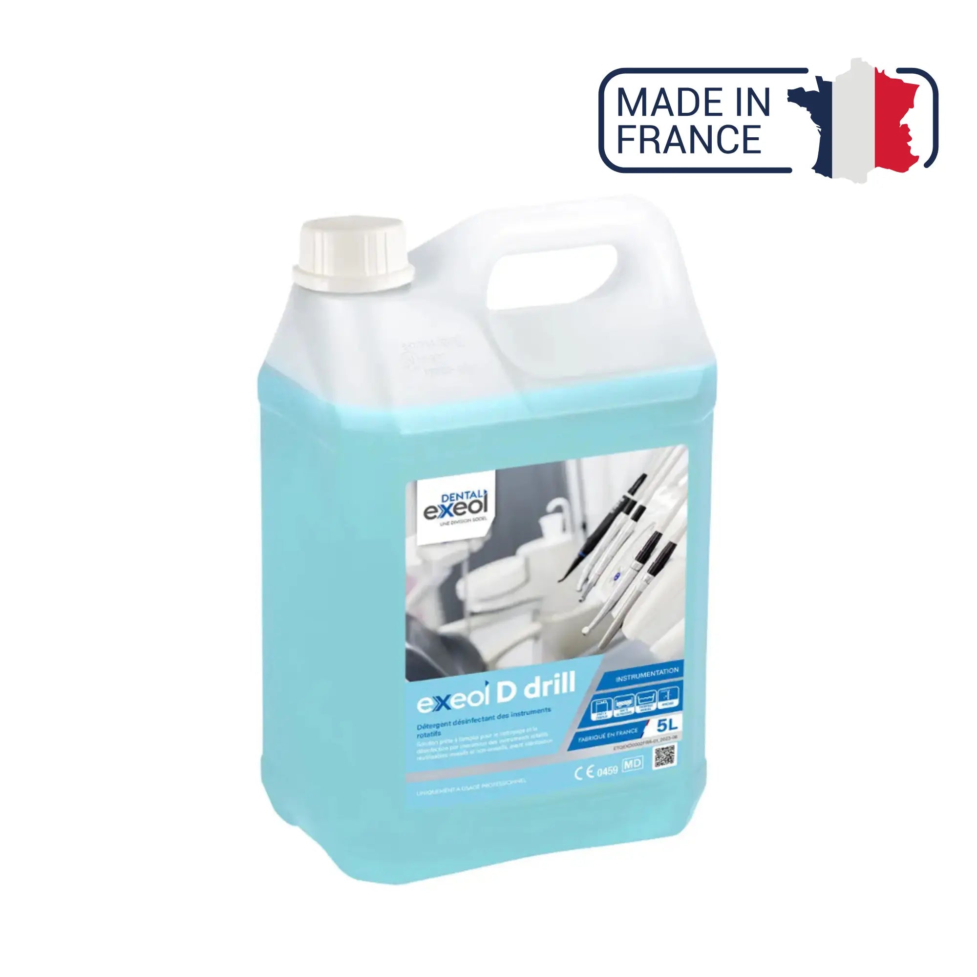 Exeol D drill - Détergent désinfectant des instruments rotatifs- 2L et 5L - Sodel Exeol 
