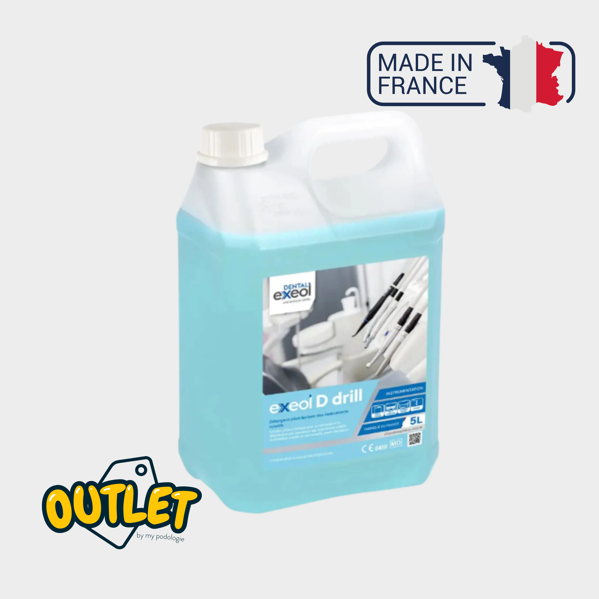 Exeol D drill - Détergent désinfectant des instruments rotatifs - 5L - Sodel // Date courte Anios 