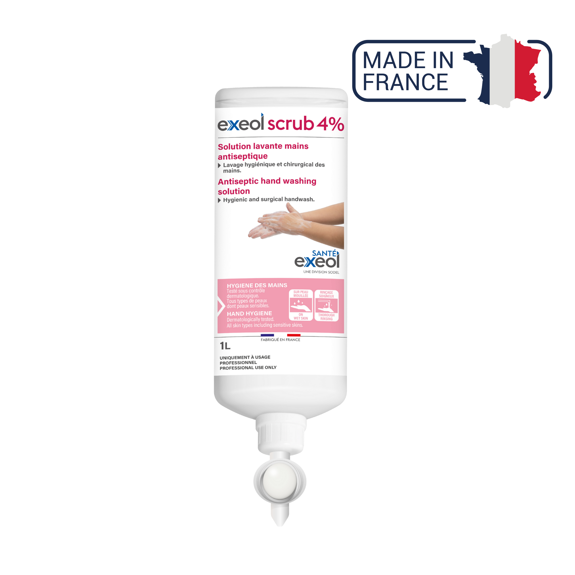 Exeol scrub 4% savon antiseptique - Sodel Exeol 
