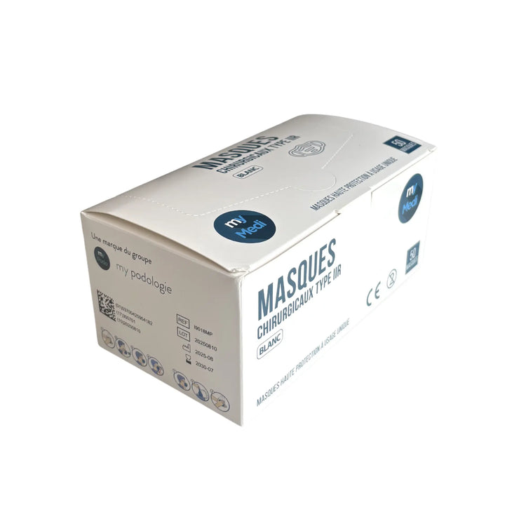 Masque chirurgical - 3 plis de type IIR - Norme EN14683 - Certification CE - Boîte de 50 masques - 3 coloris - My Médical My Medical 