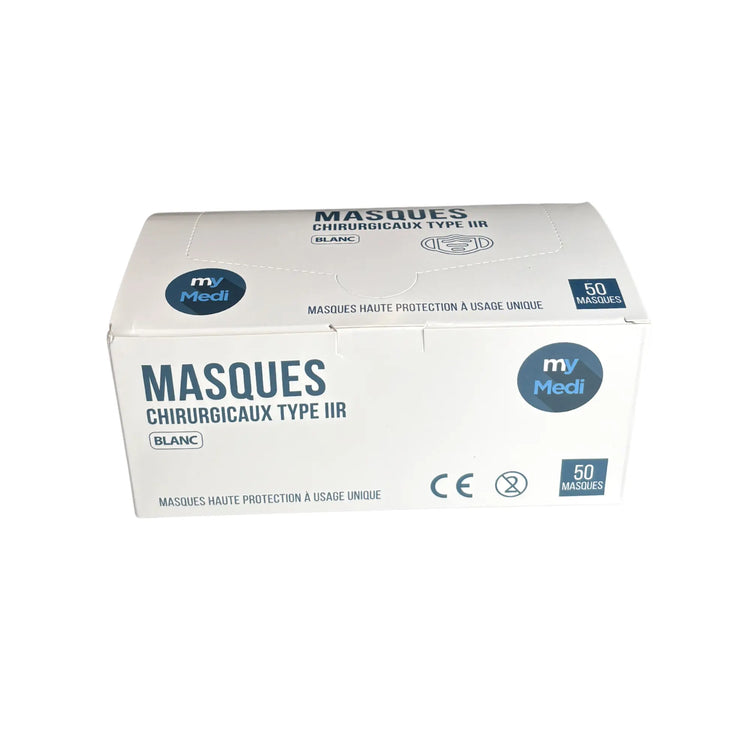 Masque chirurgical - 3 plis de type IIR - Norme EN14683 - Certification CE - Boîte de 50 masques - 3 coloris - My Médical My Medical 
