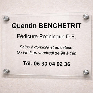 Plaque professionnelle Pédicure-Podologue personnalisable My Podologie 