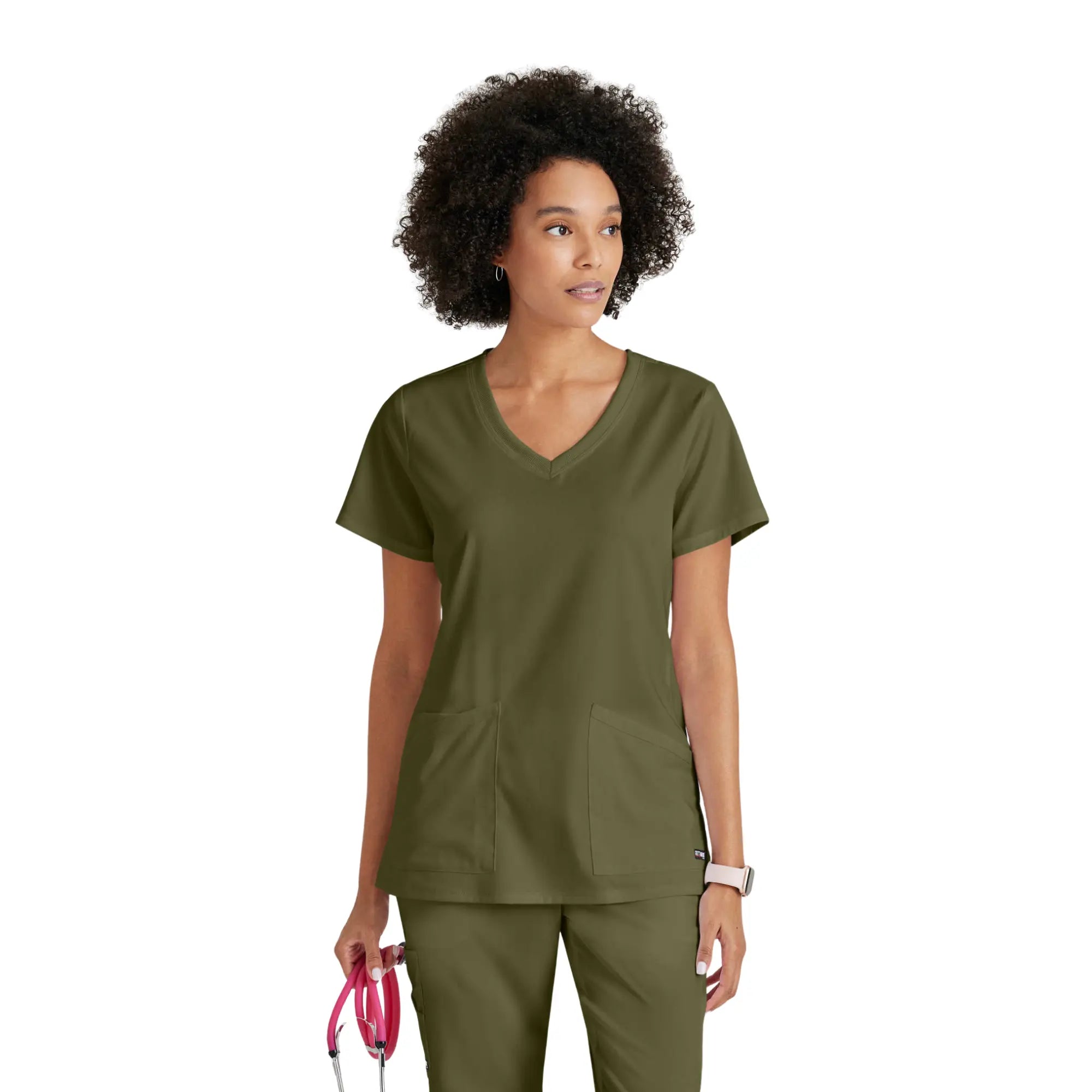 Serena - Tunique col V - Femme - Grey’s Anatomy Stretch Grey’s Anatomy  Vert Olive / XL